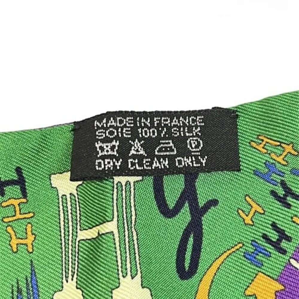 HERMES Twilly 5X86CM Green Purple Multi - Scarf - Picture 3 of 5
